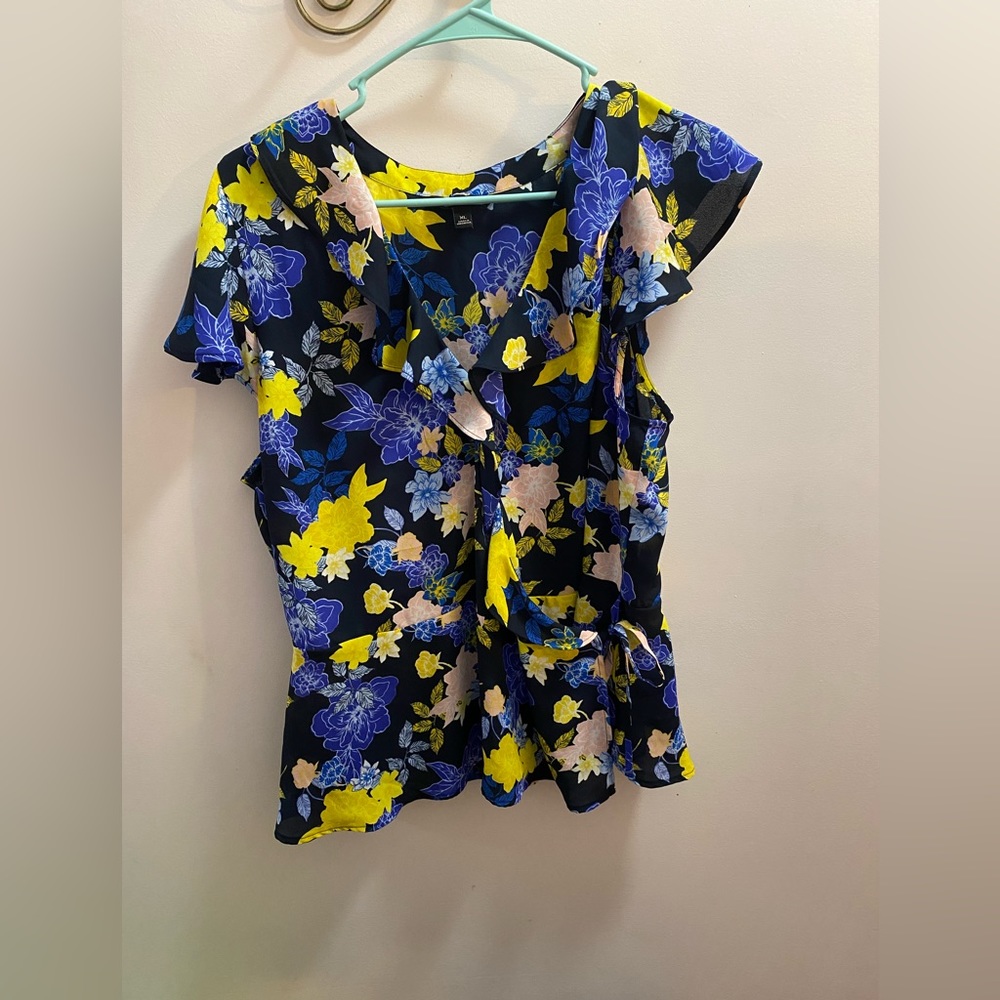 Banana Republic blue wrap shirt